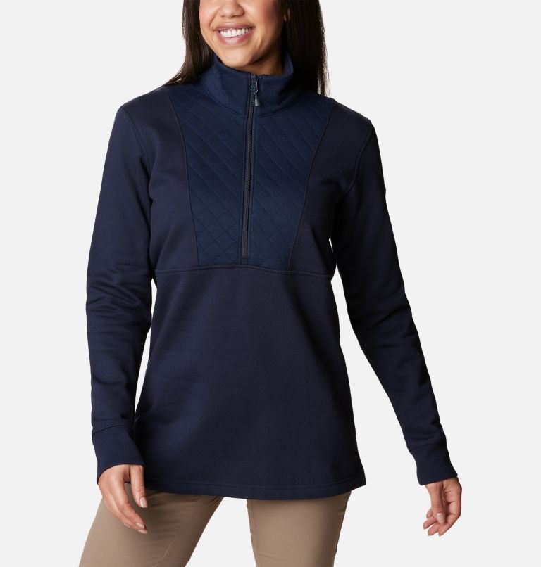 Women's Columbia Lodge Quilted Quarter Zip Tunic, Color: Dark Nocturnal, image 5