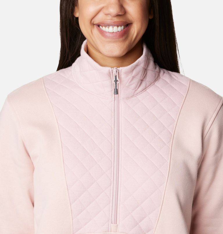 Women's Columbia Lodge Quilted Quarter Zip Tunic, Color: Dusty Pink, image 4