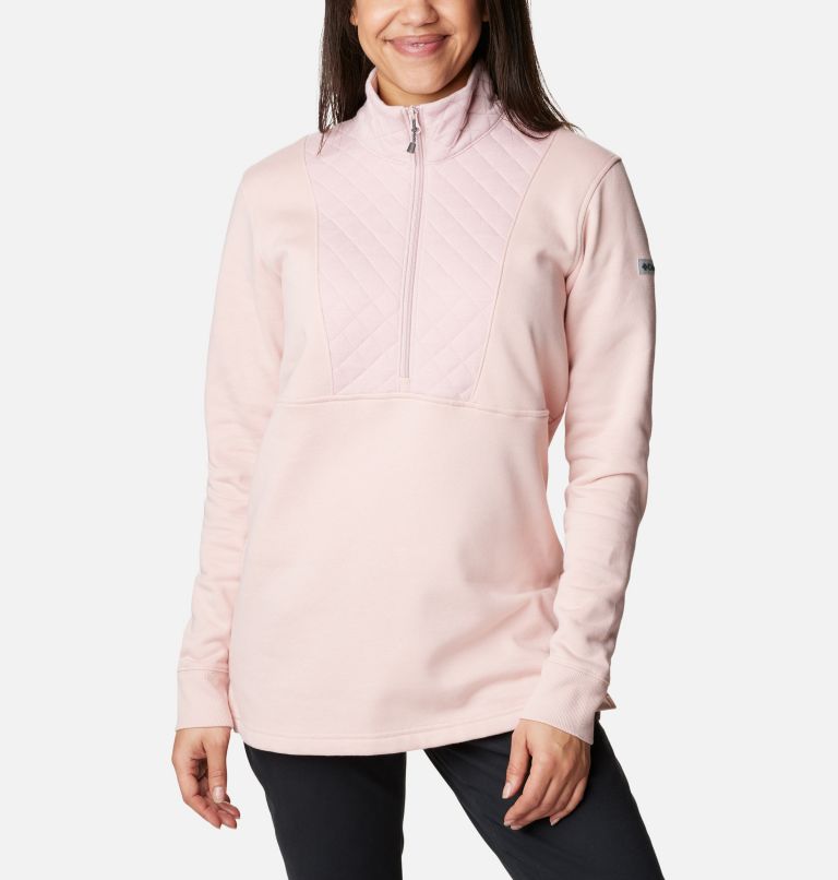 Women's Columbia Lodge Quilted Quarter Zip Tunic, Color: Dusty Pink, image 5
