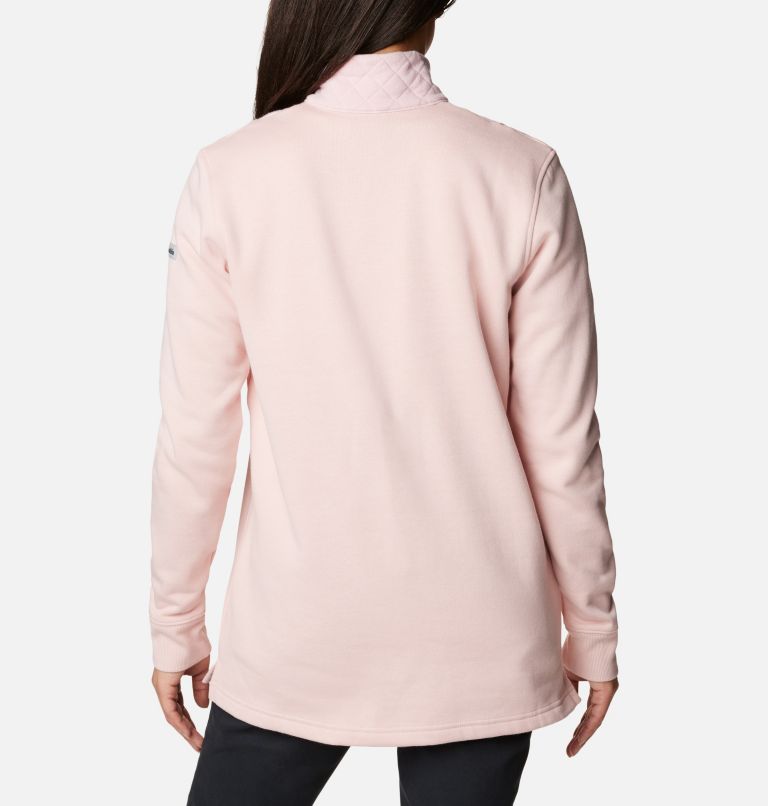 Women's Columbia Lodge Quilted Quarter Zip Tunic, Color: Dusty Pink, image 2