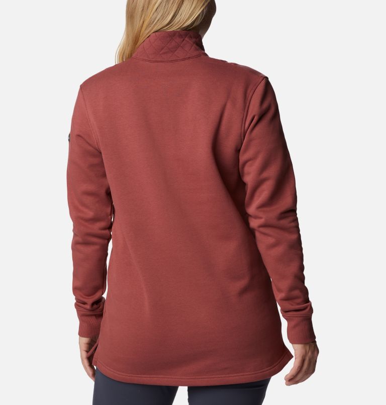 Women's Columbia Lodge Quilted Quarter Zip Tunic, Color: Beetroot, image 2