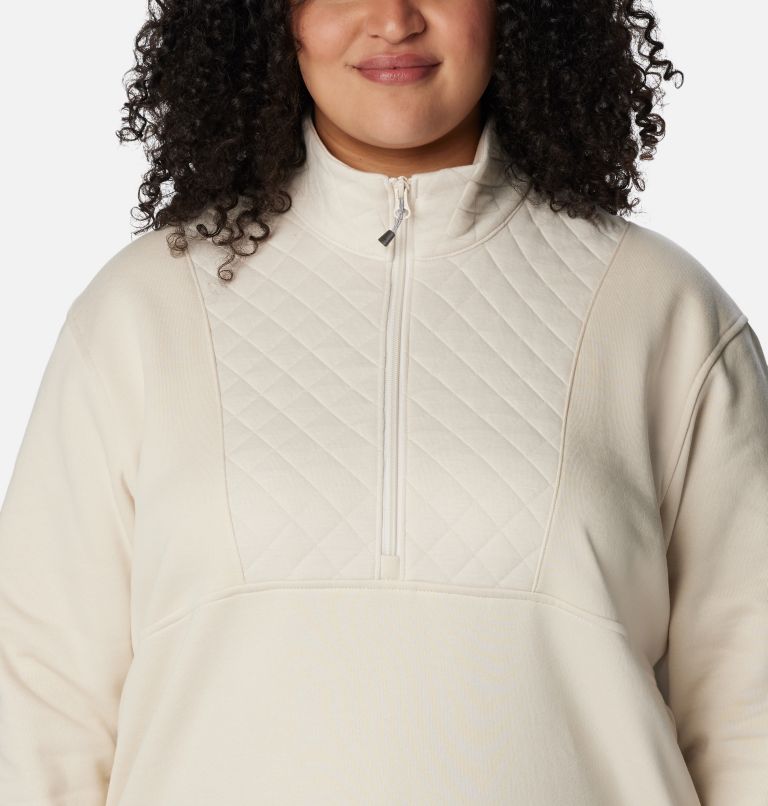 Women's Columbia Lodge Quilted Quarter Zip Tunic - Plus Size, Color: Chalk, image 4