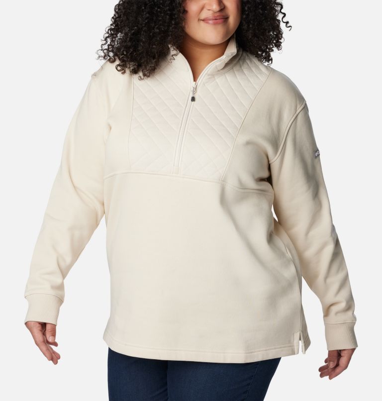 Women's Columbia Lodge Quilted Quarter Zip Tunic - Plus Size, Color: Chalk, image 5