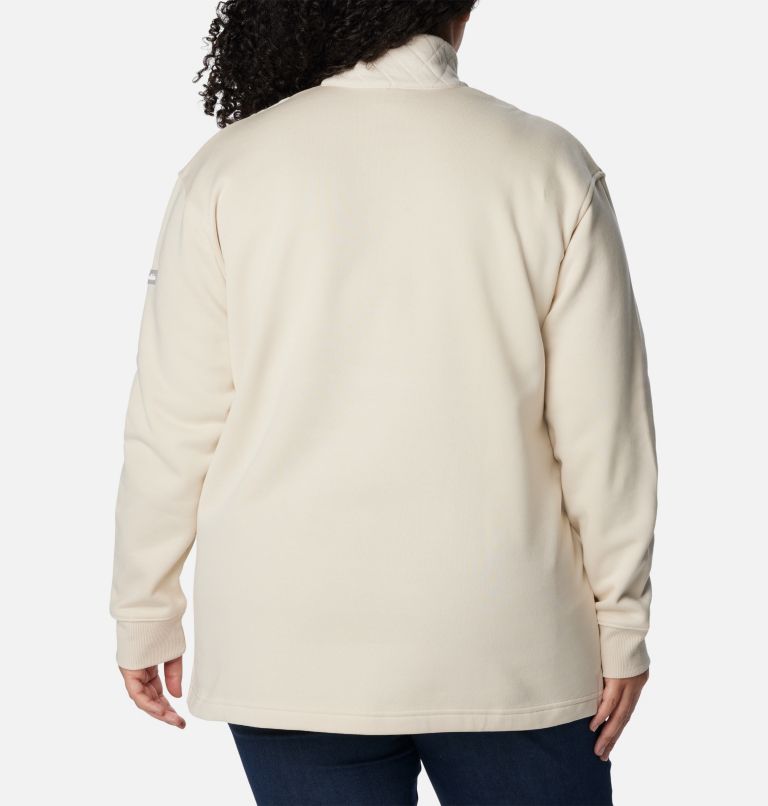 Women's Columbia Lodge Quilted Quarter Zip Tunic - Plus Size, Color: Chalk, image 2