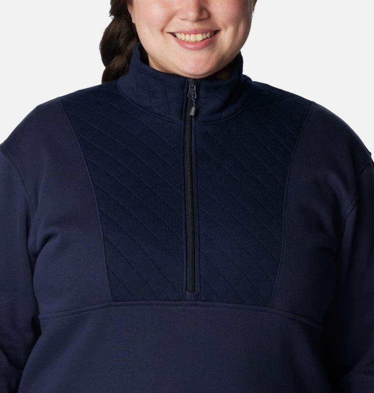 Thumbnail: Women's Columbia Lodge Quilted Quarter Zip Tunic - Plus Size, Color: Dark Nocturnal, image 4
