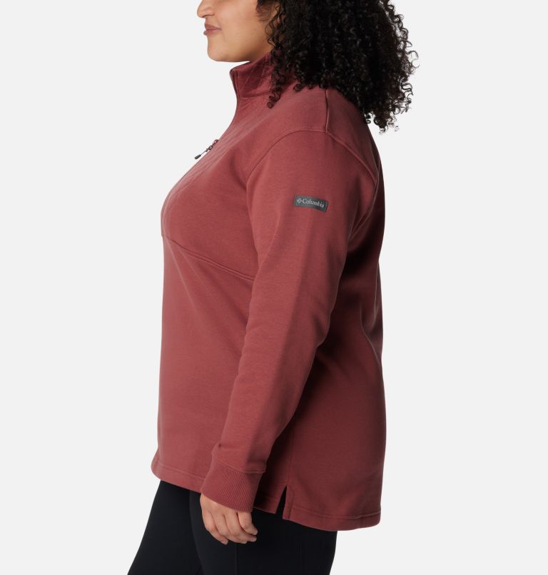 Women's Columbia Lodge Quilted Quarter Zip Tunic - Plus Size, Color: Beetroot, image 3