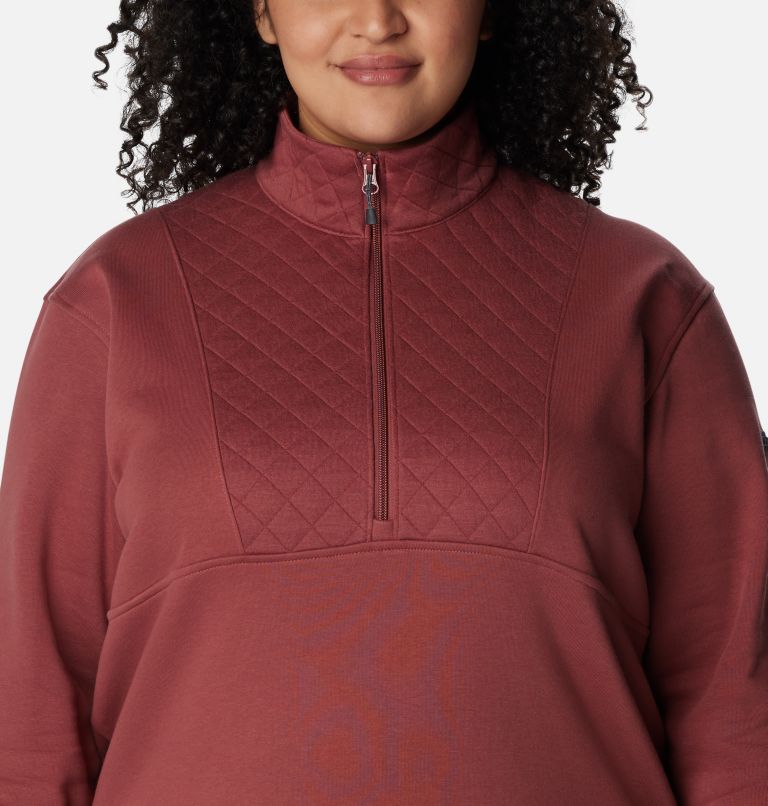 Women's Columbia Lodge Quilted Quarter Zip Tunic - Plus Size, Color: Beetroot, image 4