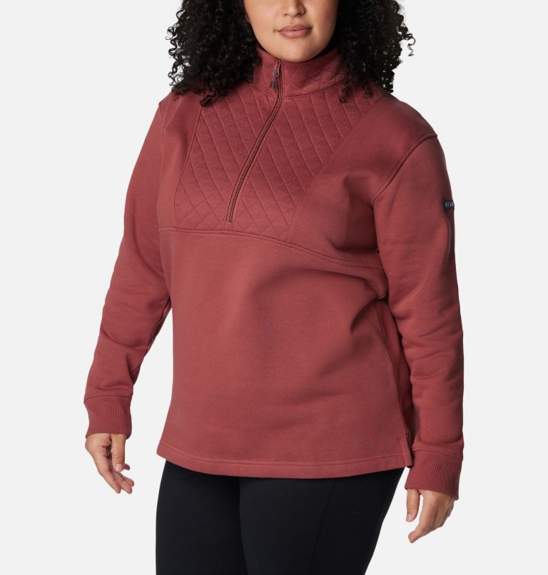 Women's Columbia Lodge Quilted Quarter Zip Tunic - Plus Size, Color: Beetroot, image 5