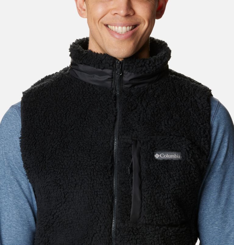 Men's Winter Pass Fleece Vest, Color: Black, image 4