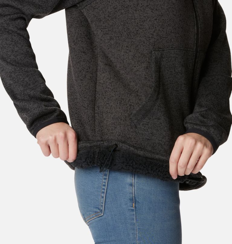Women's Sweater Weather Sherpa Full Zip Hooded Jacket, Color: Black Heather, image 6