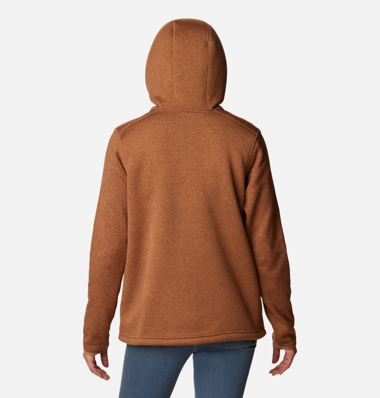 Women's Sweater Weather Sherpa Full Zip Hooded Jacket, Color: Camel Brown Heather, image 2