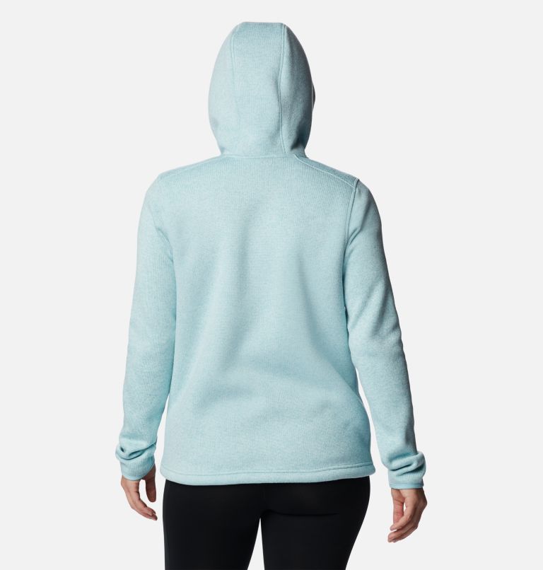 Thumbnail: Women's Sweater Weather Sherpa Full Zip Hooded Jacket, Color: Aqua Haze Heather, image 2
