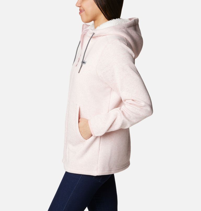 Girls' Sherpa Full Zip Hoodie Sweatshirt - All in Motion Pink M