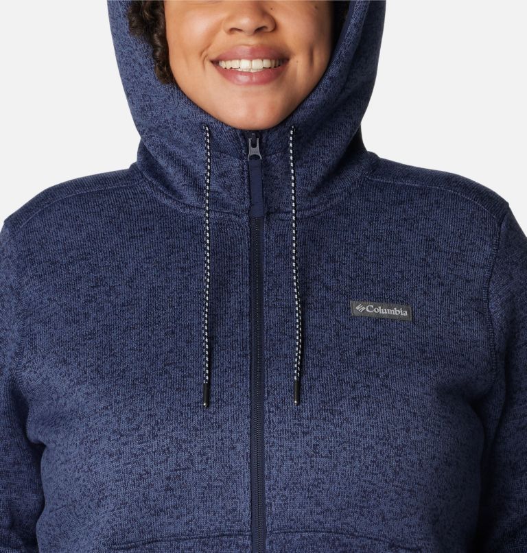 Women's Sweater Weather Sherpa Full Zip Hooded Jacket - Plus Size, Color: Dark Nocturnal Heather, image 4