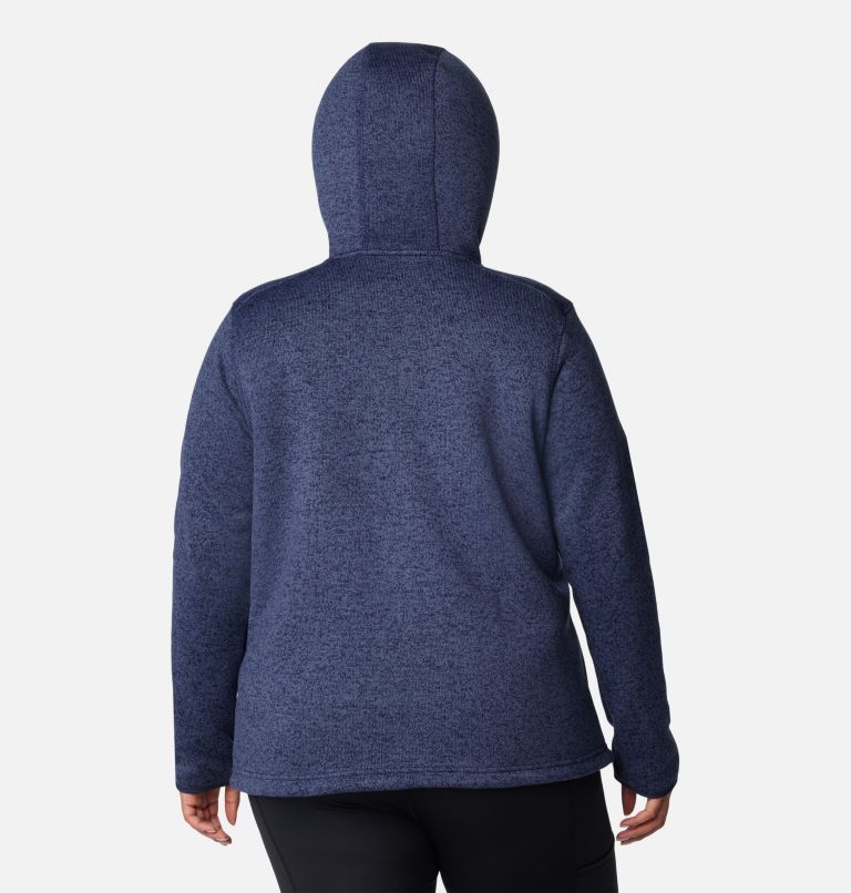 Women's Sweater Weather Sherpa Full Zip Hooded Jacket - Plus Size, Color: Dark Nocturnal Heather, image 2