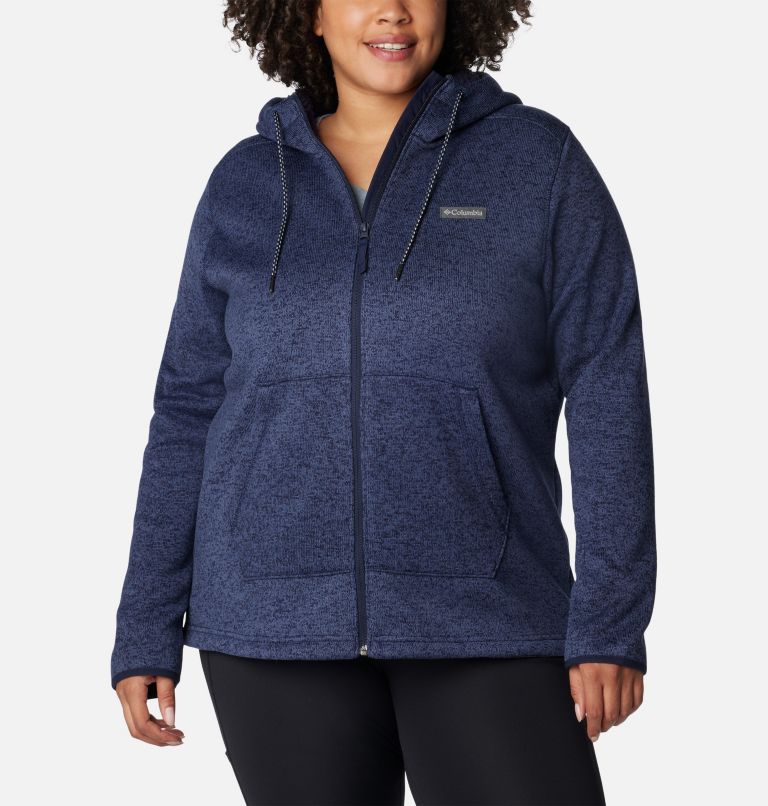 Women's Sweater Weather Sherpa Full Zip Hooded Jacket - Plus Size, Color: Dark Nocturnal Heather, image 1