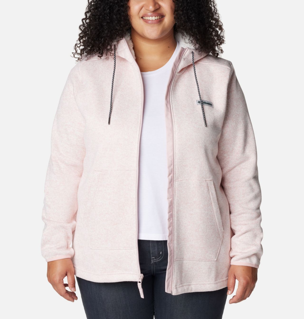 Women's Sweater Weather™ Sherpa Full Zip Hooded Jacket - Plus Size 7