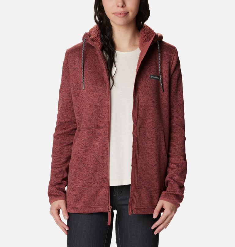 Essentials - Chaqueta de sherpa para mujer con forro de vellón polar  y cremallera de longitud completa