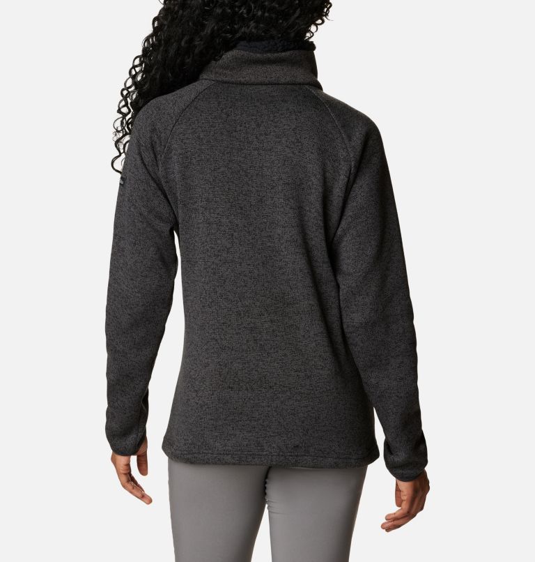 Thumbnail: Chandail hybride en sherpa Sweater Weather pour femmes, Color: Black Heather, image 2