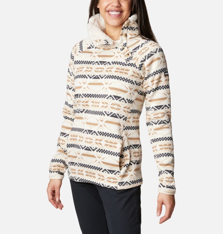 Thumbnail: Chandail hybride en sherpa Sweater Weather pour femmes, Color: Chalk Checkered Peaks, image 5