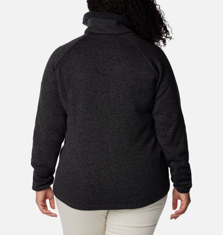 Women's Sweater Weather Sherpa Hybrid Pullover - Plus Size, Color: Black Heather, image 2