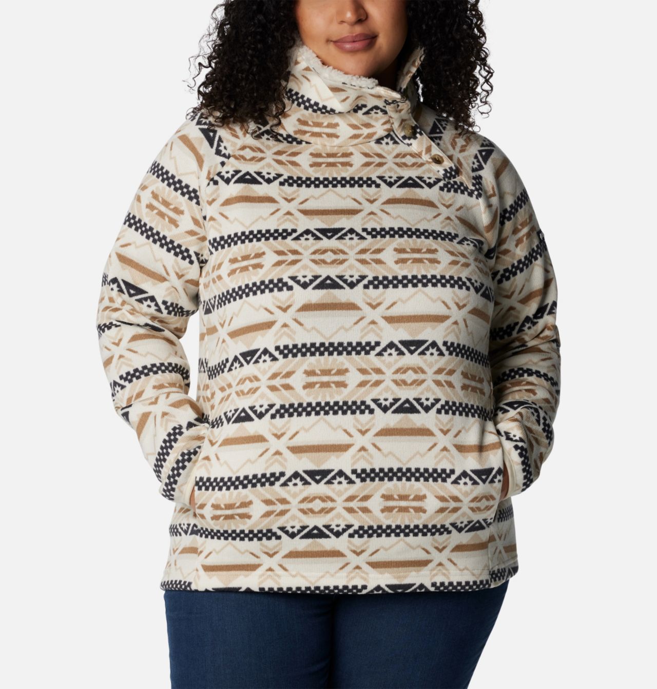 Women's Sweater Weather™ Sherpa Hybrid Pullover - Plus Size 1