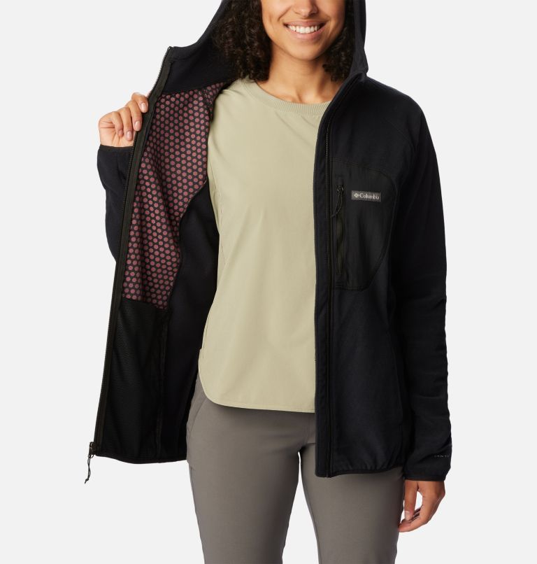 Women's Outdoor Tracks Hooded Full Zip Jacket, Color: Black, image 5