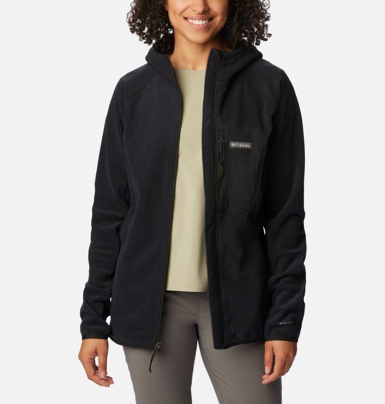Women's Outdoor Tracks Hooded Full Zip Jacket, Color: Black, image 7