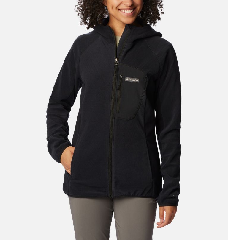 Thumbnail: Manteau polaire à fermeture éclair Outdoor Tracks pour femmes, Color: Black, image 1