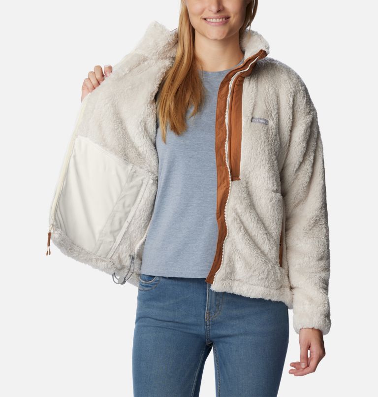 Women's Boundless Discovery Full Zip Sherpa Jacket, Color: Chalk, Camel Brown, image 5