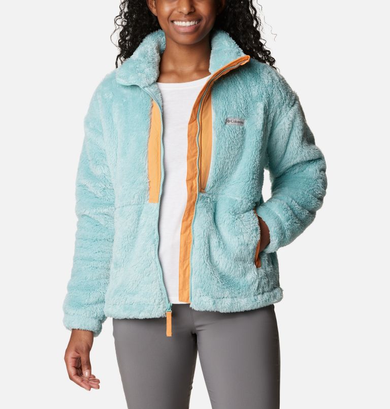 Thumbnail: Women's Boundless Discovery Full Zip Sherpa Jacket, Color: Aqua Haze, Sunset Peach, image 6
