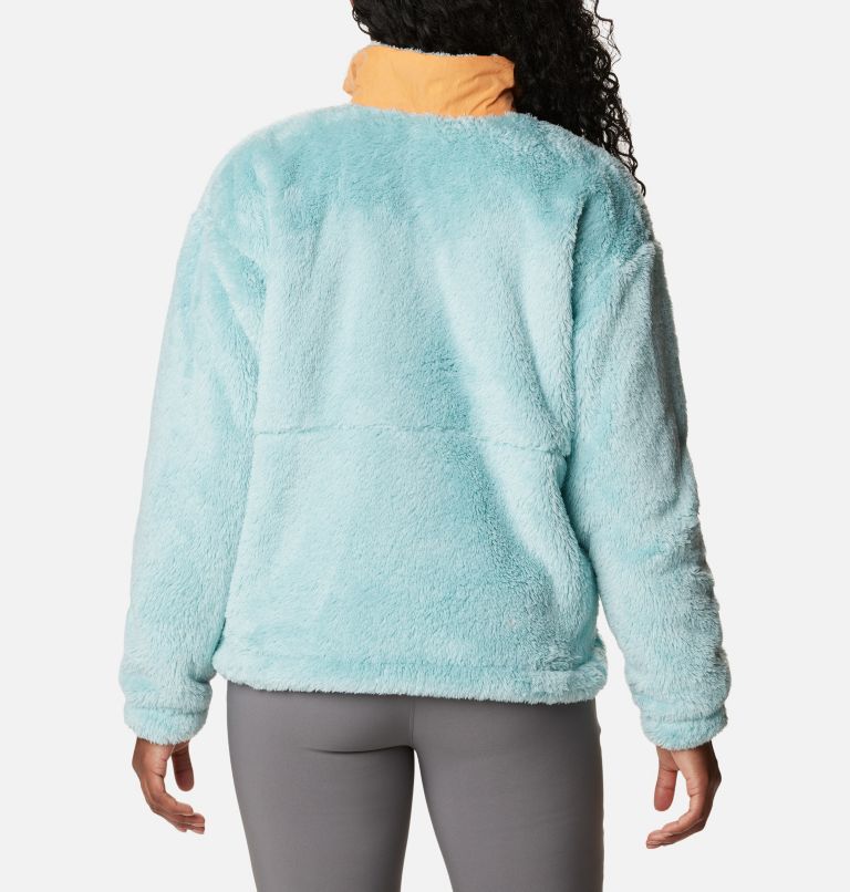 Women's Boundless Discovery Full Zip Sherpa Jacket, Color: Aqua Haze, Sunset Peach, image 2