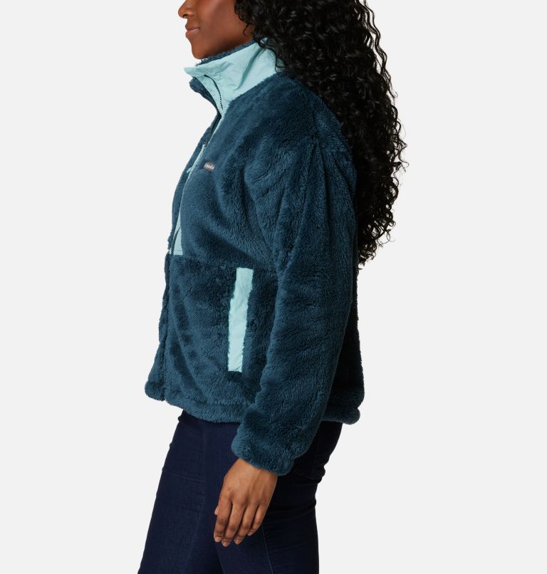 Women's Boundless Discovery Full Zip Sherpa Jacket, Color: Night Wave, Aqua Haze, image 3