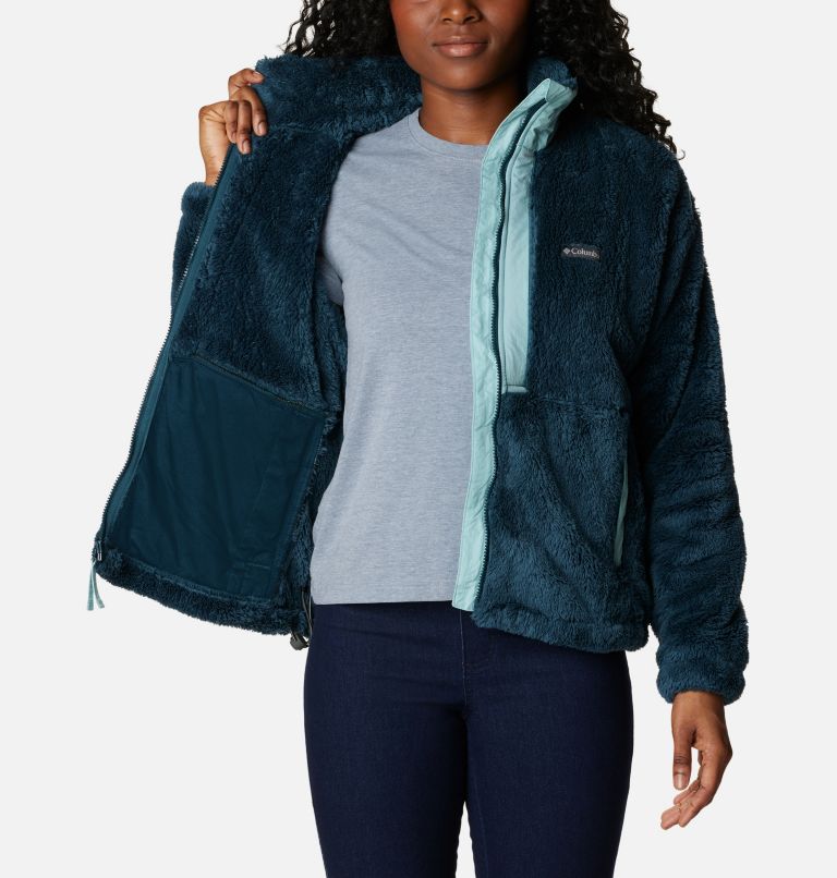 Women's Boundless Discovery Full Zip Sherpa Jacket, Color: Night Wave, Aqua Haze, image 5