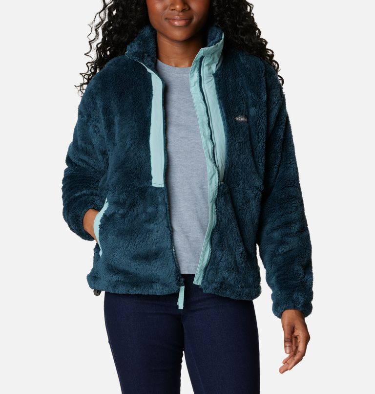 Women's Boundless Discovery Full Zip Sherpa Jacket, Color: Night Wave, Aqua Haze, image 6