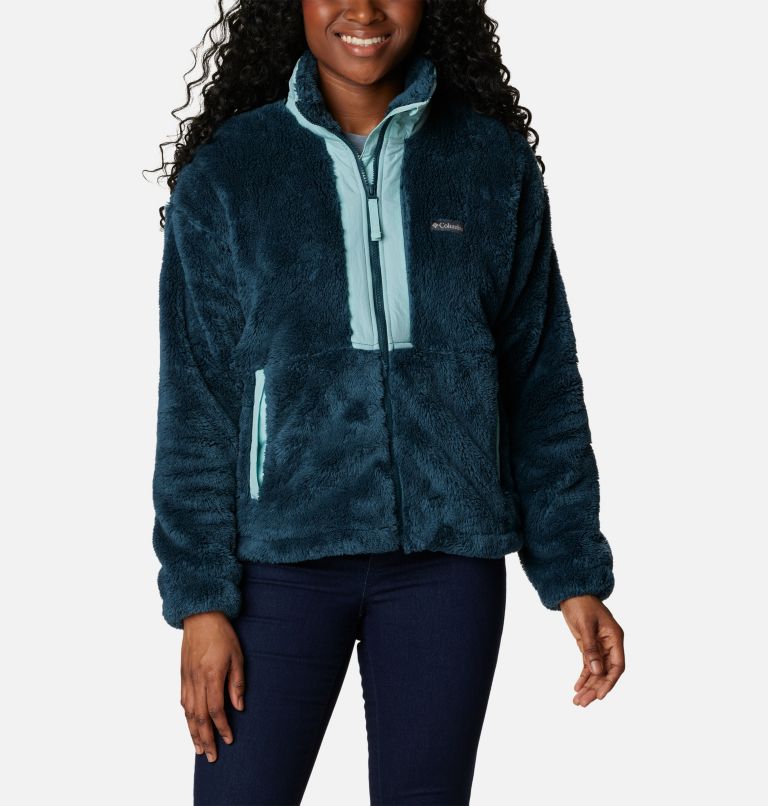 Women's Boundless Discovery Full Zip Sherpa Jacket, Color: Night Wave, Aqua Haze, image 1