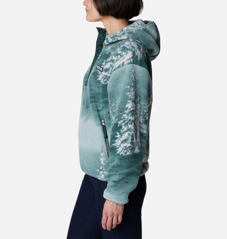 Columbia Helvetia Ski Print Half Snap Streetwear Fleece, Night Wave Solar, S