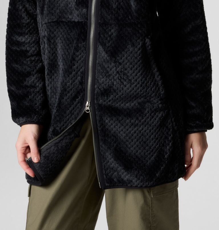 Women's Fire Side Long Full Zip Fleece Jacket, Color: Black, image 7