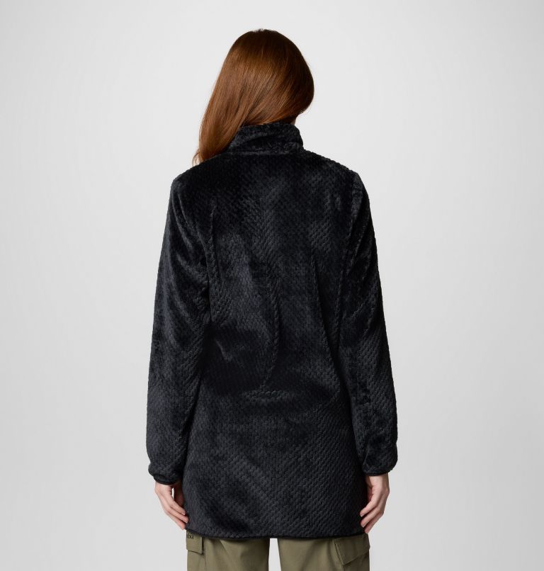 Women's Fire Side Long Full Zip Fleece Jacket, Color: Black, image 2
