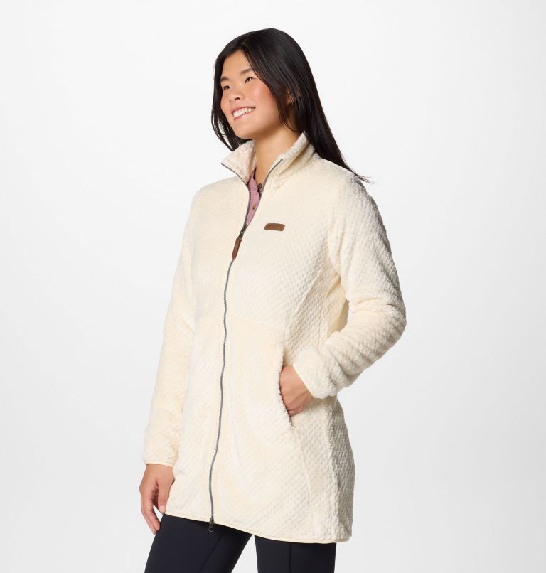 Women's Fire Side Long Full Zip Fleece Jacket, Color: Chalk, image 4