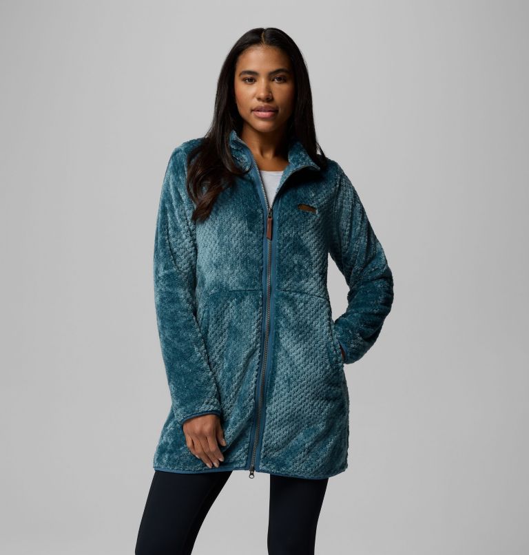 Women's Fire Side Long Full Zip Fleece Jacket, Color: Everblue, image 1