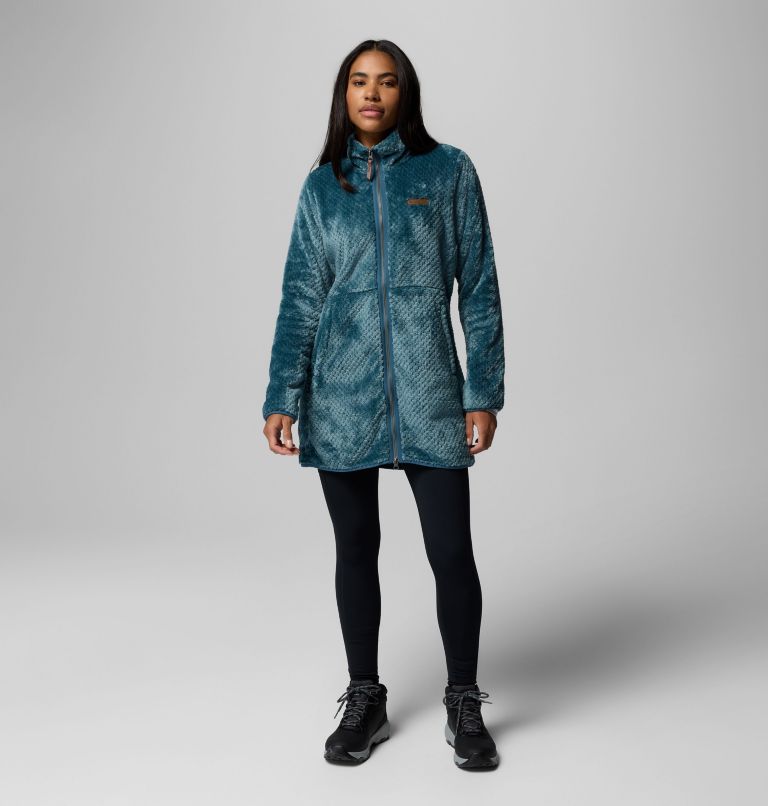 Women's Fire Side Long Full Zip Fleece Jacket, Color: Everblue, image 2