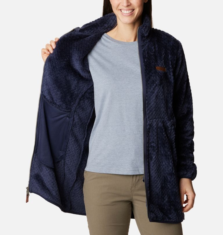Thumbnail: Women's Fireside Long Full Zip Fleece Jacket, Color: Dark Nocturnal, image 5