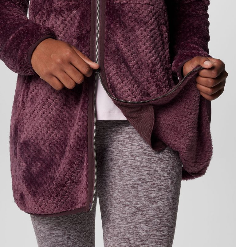 Women's Fire Side Long Full Zip Fleece Jacket, Color: Moonvista, image 6
