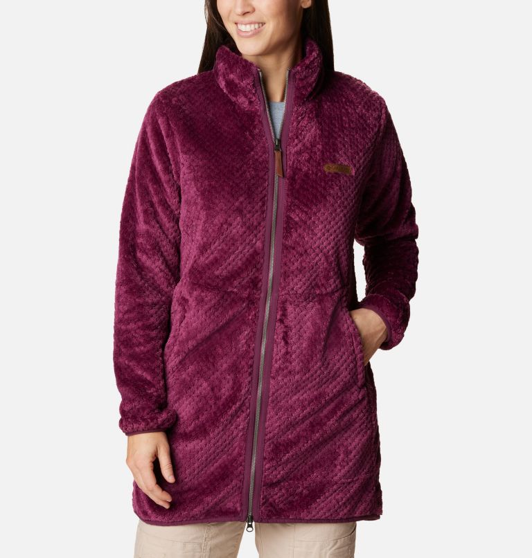 Thumbnail: Women's Fire Side Long Full Zip Fleece Jacket, Color: Marionberry, image 1