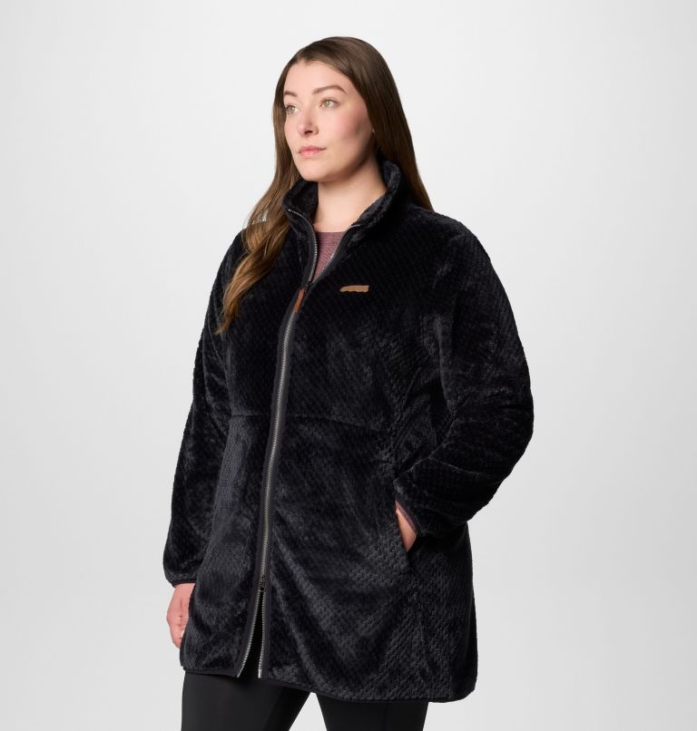 Women's Fire Side Long Full Zip Fleece Jacket - Plus Size, Color: Black, image 4
