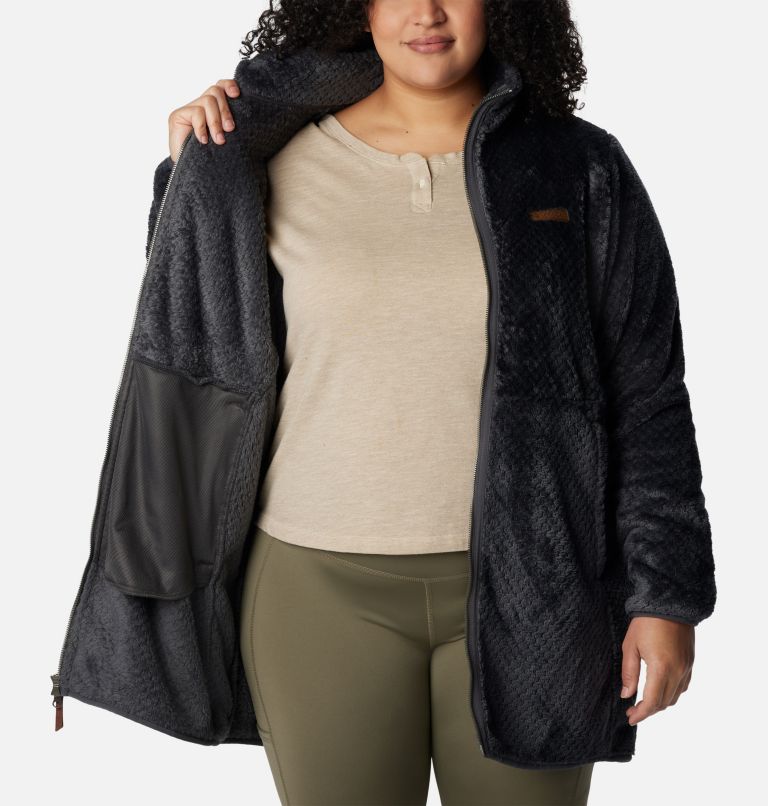 Manteau polaire avec fermeture éclair pleine longueur long Fire Side pour femmes – Grandes tailles, Color: Shark, image 5