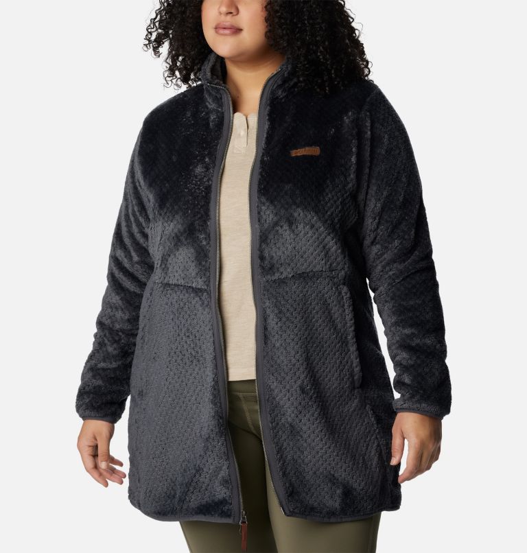 Manteau polaire avec fermeture éclair pleine longueur long Fire Side pour femmes – Grandes tailles, Color: Shark, image 6