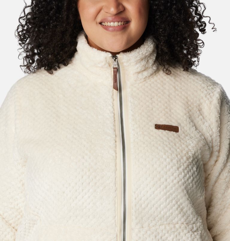 Thumbnail: Women's Fire Side Long Full Zip Fleece Jacket - Plus Size, Color: Chalk, image 4