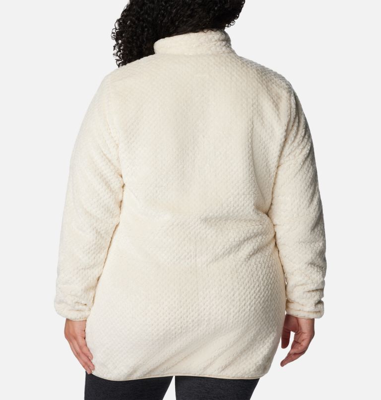 Thumbnail: Women's Fire Side Long Full Zip Fleece Jacket - Plus Size, Color: Chalk, image 2